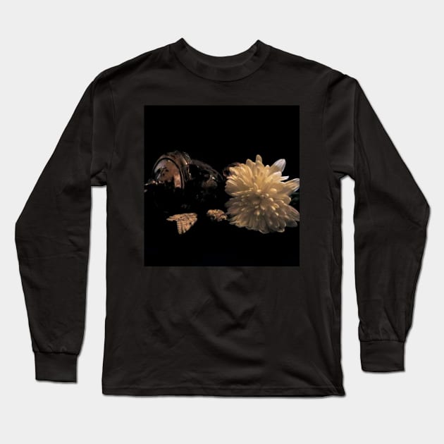 Moth, Shell, and Florals - Baroque Inspired Dark Still Life Photo Long Sleeve T-Shirt by GenAumonier